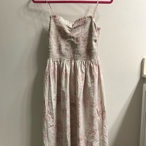 White and pink floral dress